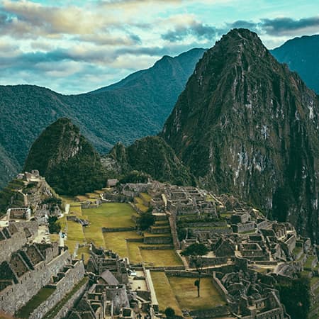 Aerial image of Machu Picchu in Chile